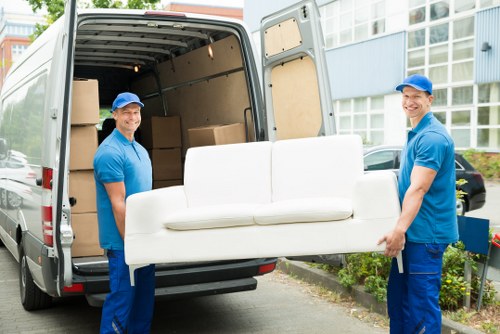 Removal van ready for a move in Earlsfield residential street