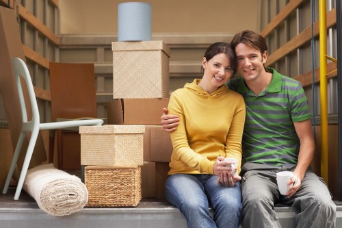 Careful packing of business items for an Earlsfield relocation