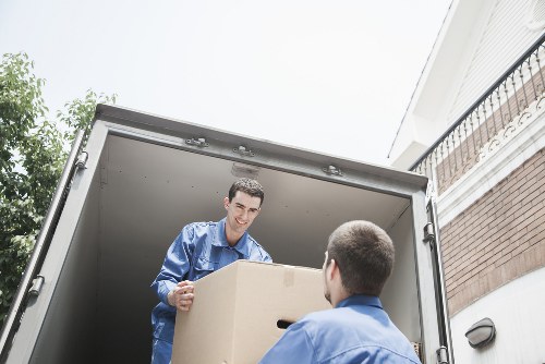 Office removal planning with desks and equipment ready for transport